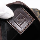 FENDI Zucca Canvas Hand Bag Black Brown Auth 199124-18