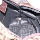 FENDI Zucca Canvas Hand Bag Black Brown Auth 199124-19