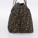 FENDI Zucca Canvas Hand Bag Black Brown Auth 199124-4