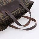 FENDI Zucca Canvas Hand Bag Black Brown Auth 199124-7