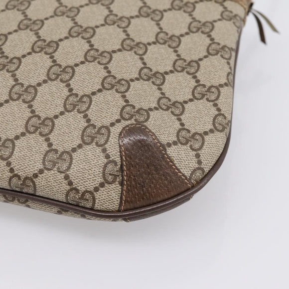 GUCCI GG Supreme Web Sherry Line Bag PVC Beige Gold 904 02 026 Auth 199125