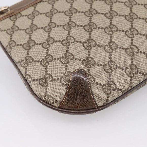 GUCCI GG Supreme Web Sherry Line Bag PVC Beige Gold 904 02 026 Auth 199125