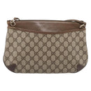 GUCCI GG Supreme Web Sherry Line Bag PVC Beige Gold 904 02 026 Auth 199125-2