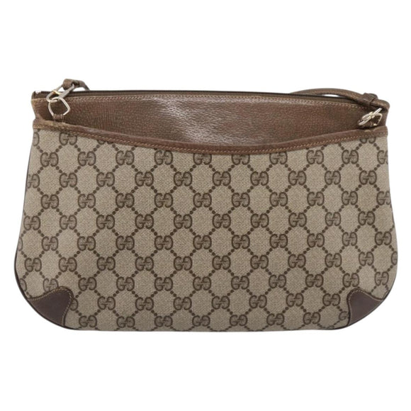 GUCCI GG Supreme Web Sherry Line Bag PVC Beige Gold 904 02 026 Auth 199125