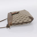 GUCCI GG Supreme Web Sherry Line Bag PVC Beige Gold 904 02 026 Auth 199125-3