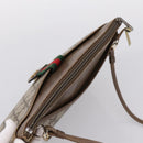 GUCCI GG Supreme Web Sherry Line Bag PVC Beige Gold 904 02 026 Auth 199125-6