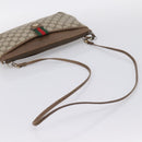GUCCI GG Supreme Web Sherry Line Bag PVC Beige Gold 904 02 026 Auth 199125-7