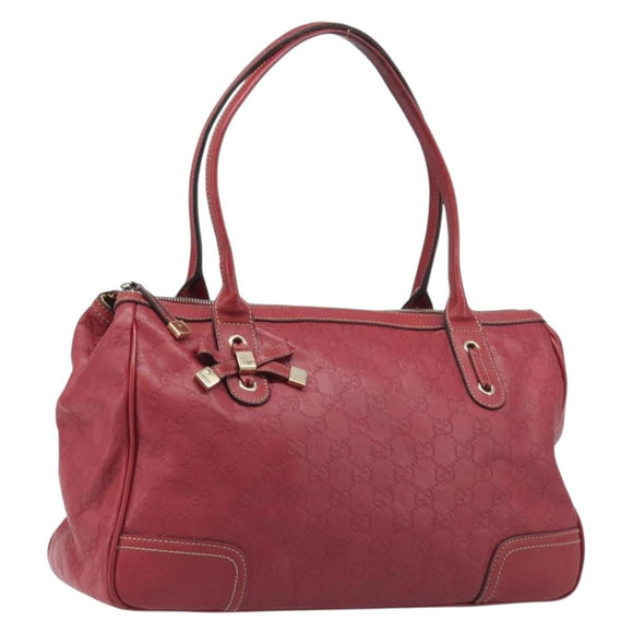 GUCCI GG Canvas Guccissima Princi Hand Bag Leather Red Gold 177052 Auth 199127A