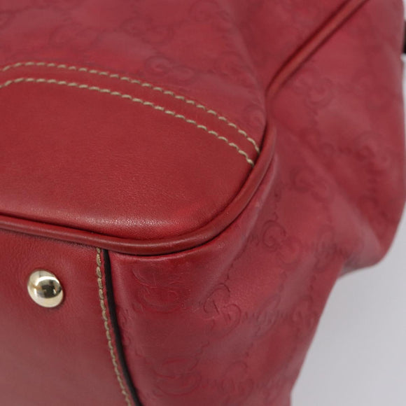 GUCCI GG Canvas Guccissima Princi Hand Bag Leather Red Gold 177052 Auth 199127A