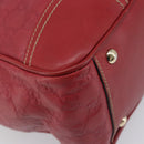 GUCCI GG Canvas Guccissima Princi Hand Bag Leather Red Gold 177052 Auth 199127A-11