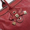 GUCCI GG Canvas Guccissima Princi Hand Bag Leather Red Gold 177052 Auth 199127A-14