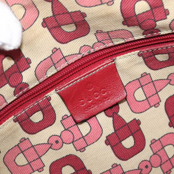 GUCCI GG Canvas Guccissima Princi Hand Bag Leather Red Gold 177052 Auth 199127A