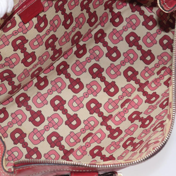 GUCCI GG Canvas Guccissima Princi Hand Bag Leather Red Gold 177052 Auth 199127A