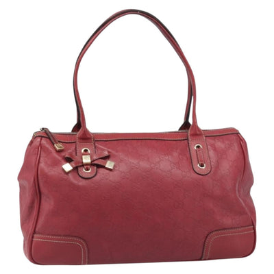 GUCCI GG Canvas Guccissima Princi Hand Bag Leather Red Gold 177052 Auth 199127A - 0
