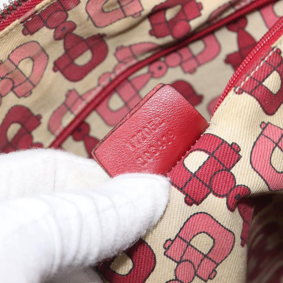 GUCCI GG Canvas Guccissima Princi Hand Bag Leather Red Gold 177052 Auth 199127A