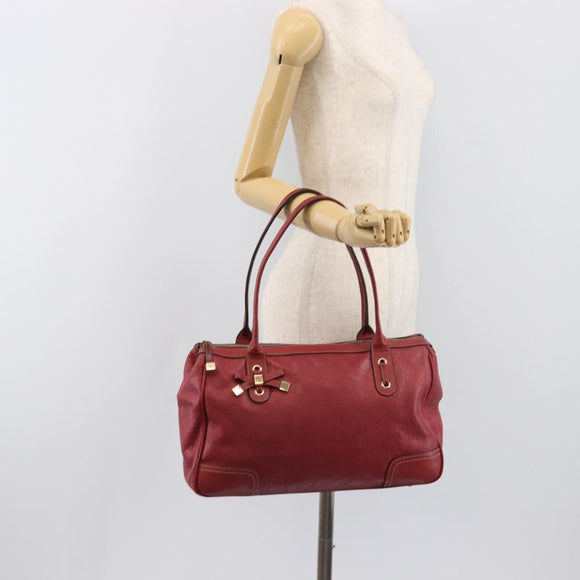 GUCCI GG Canvas Guccissima Princi Hand Bag Leather Red Gold 177052 Auth 199127A