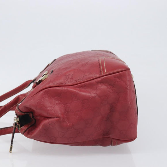 GUCCI GG Canvas Guccissima Princi Hand Bag Leather Red Gold 177052 Auth 199127A