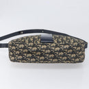 Christian Dior Trotter Canvas Shoulder Bag Navy Gold Auth 199128-5