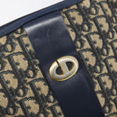 Christian Dior Trotter Canvas Shoulder Bag Navy Gold Auth 199128-18