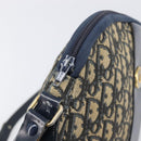 Christian Dior Trotter Canvas Shoulder Bag Navy Gold Auth 199128-11