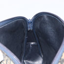 Christian Dior Trotter Canvas Shoulder Bag Navy Gold Auth 199128-20
