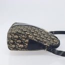 Christian Dior Trotter Canvas Shoulder Bag Navy Gold Auth 199128-3