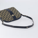 Christian Dior Trotter Canvas Shoulder Bag Navy Gold Auth 199128-7