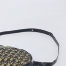 Christian Dior Trotter Canvas Shoulder Bag Navy Gold Auth 199128-14