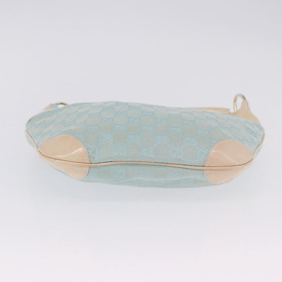 GUCCI GG Canvas Shoulder Bag Outlet Light Blue Gold 001 4158 Auth 199129V