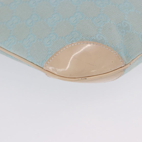 GUCCI GG Canvas Shoulder Bag Outlet Light Blue Gold 001 4158 Auth 199129V