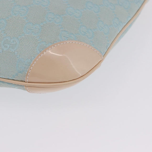 GUCCI GG Canvas Shoulder Bag Outlet Light Blue Gold 001 4158 Auth 199129V