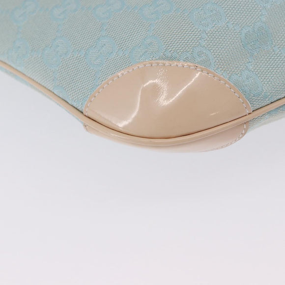 GUCCI GG Canvas Shoulder Bag Outlet Light Blue Gold 001 4158 Auth 199129V