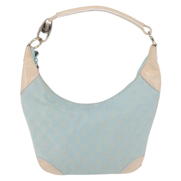 GUCCI GG Canvas Shoulder Bag Outlet Light Blue Gold 001 4158 Auth 199129V