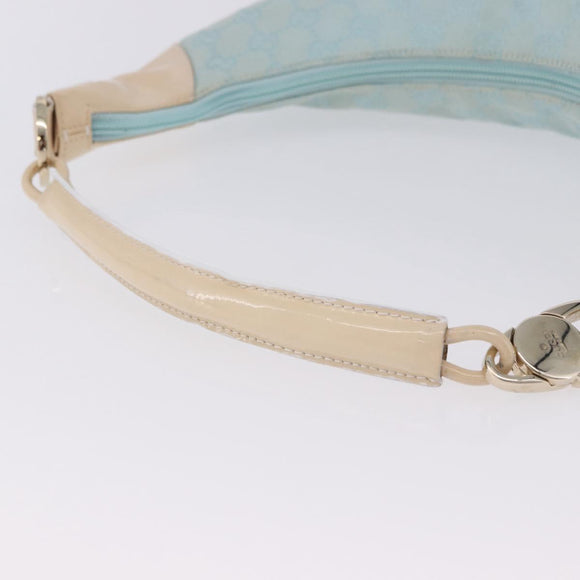 GUCCI GG Canvas Shoulder Bag Outlet Light Blue Gold 001 4158 Auth 199129V