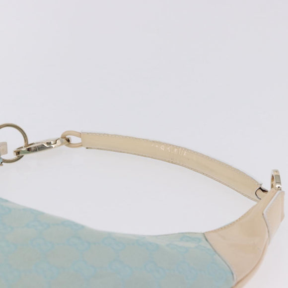 GUCCI GG Canvas Shoulder Bag Outlet Light Blue Gold 001 4158 Auth 199129V