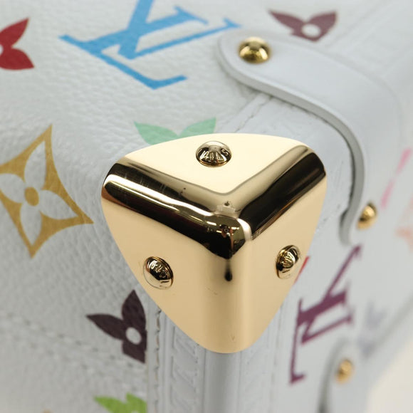 LOUIS VUITTON Monogram Multicolor Side Trunk MM Bag White M14046 Auth 199130SM