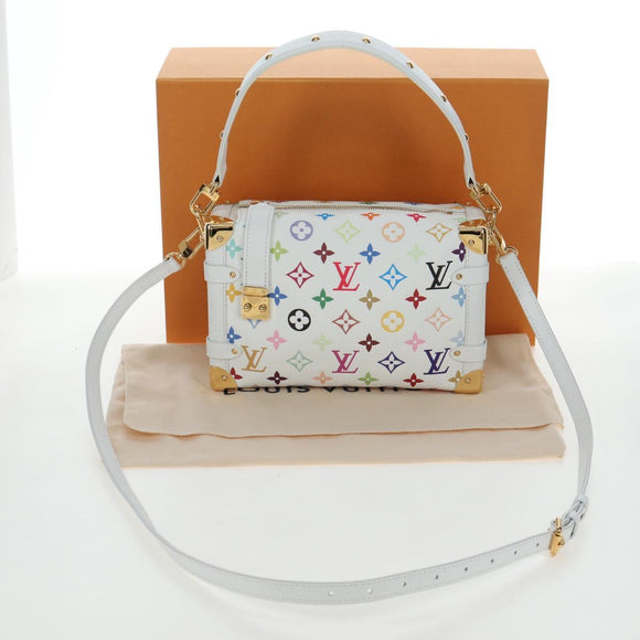 LOUIS VUITTON Monogram Multicolor Side Trunk MM Bag White M14046 Auth 199130SM
