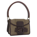 Miu Miu Hand Bag Wool Beige Gold Auth 199131V-1