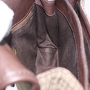 Miu Miu Hand Bag Wool Beige Gold Auth 199131V-19