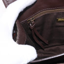 Miu Miu Hand Bag Wool Beige Gold Auth 199131V-24