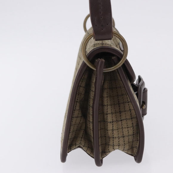 Miu Miu Hand Bag Wool Beige Gold Auth 199131V