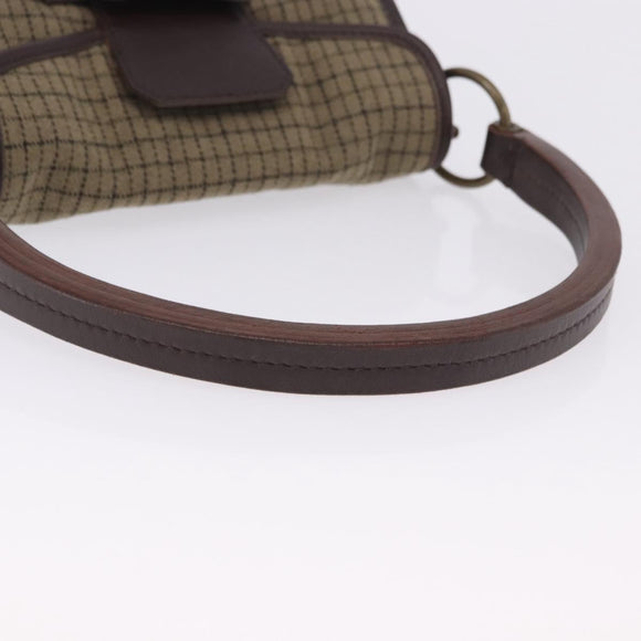 Miu Miu Hand Bag Wool Beige Gold Auth 199131V