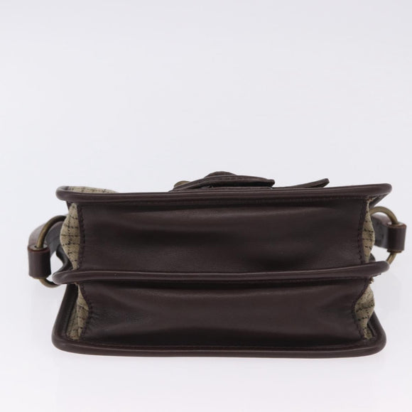 Miu Miu Hand Bag Wool Beige Gold Auth 199131V