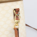 CELINE Macadam Canvas Shoulder Bag PVC Leather Ivory Gold Auth 199132A-10