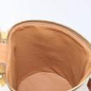 CELINE Macadam Canvas Shoulder Bag PVC Leather Ivory Gold Auth 199132A-20