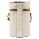 CELINE Macadam Canvas Shoulder Bag PVC Leather Ivory Gold Auth 199132A-2