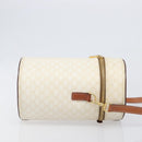CELINE Macadam Canvas Shoulder Bag PVC Leather Ivory Gold Auth 199132A-3