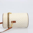 CELINE Macadam Canvas Shoulder Bag PVC Leather Ivory Gold Auth 199132A-4