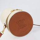CELINE Macadam Canvas Shoulder Bag PVC Leather Ivory Gold Auth 199132A-6