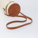 CELINE Macadam Canvas Shoulder Bag PVC Leather Ivory Gold Auth 199132A-7